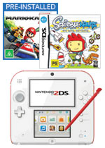 Nintendo 2DS Red Console + 2 Games